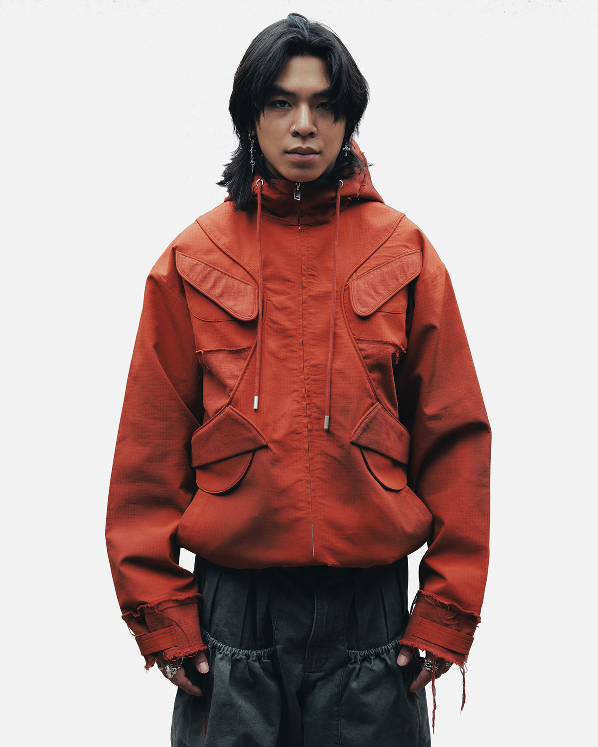 AKYNA Four Eyes field jacket in rust ripstop, image 4 of 9