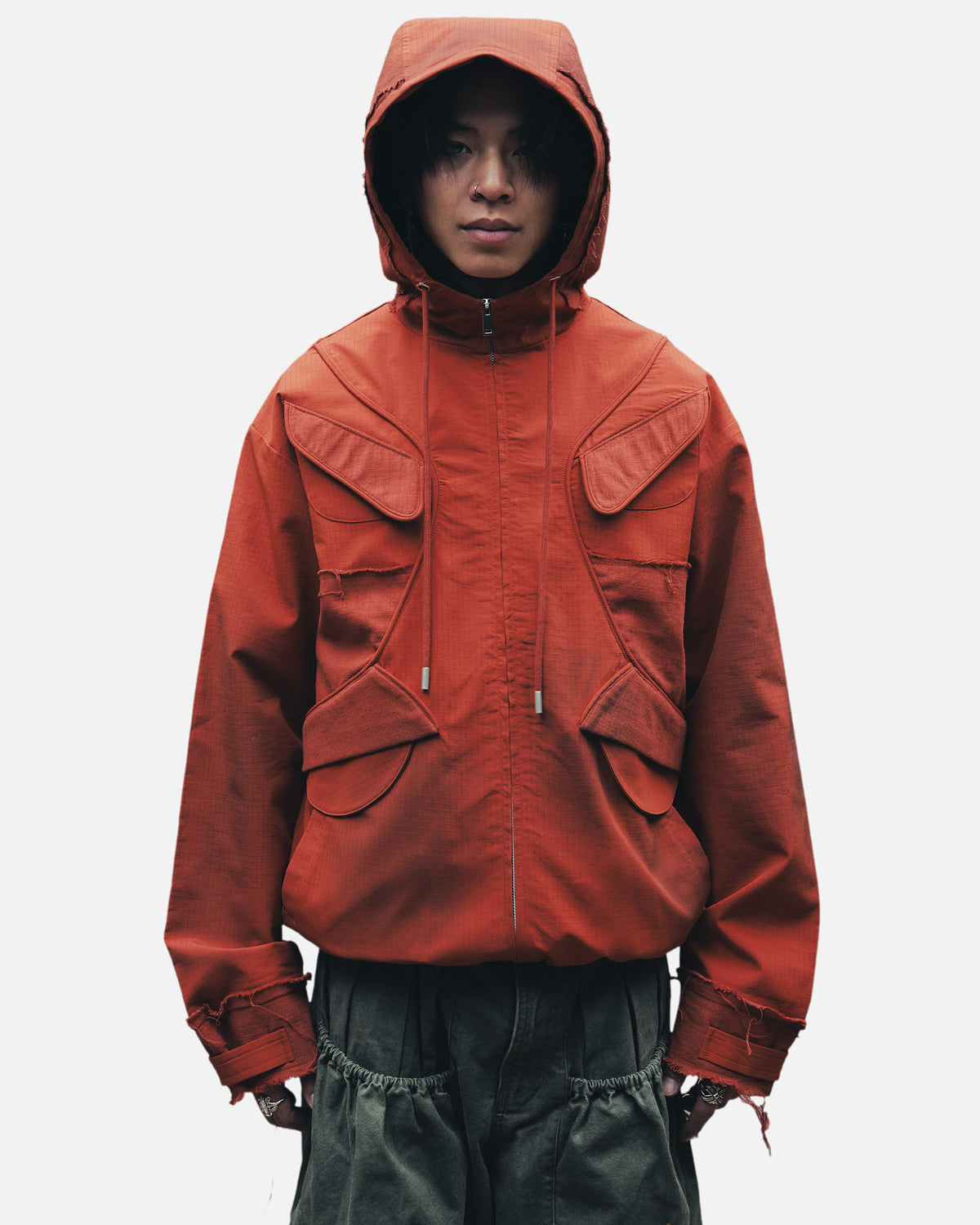 AKYNA Four Eyes field jacket in rust ripstop, image 1 of 9