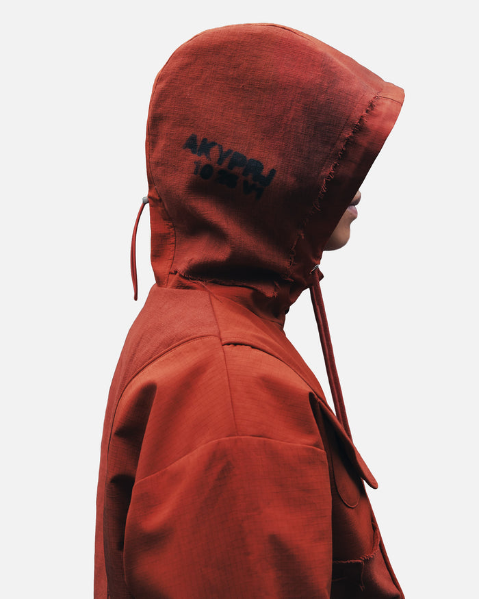 AKYNA Four Eyes field jacket in rust ripstop, image 5 of 9