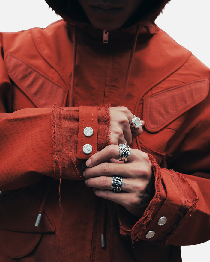 AKYNA Four Eyes field jacket in rust ripstop, image 6 of 9