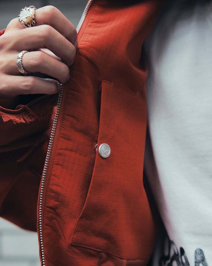 AKYNA Four Eyes field jacket in rust ripstop, image 8 of 9