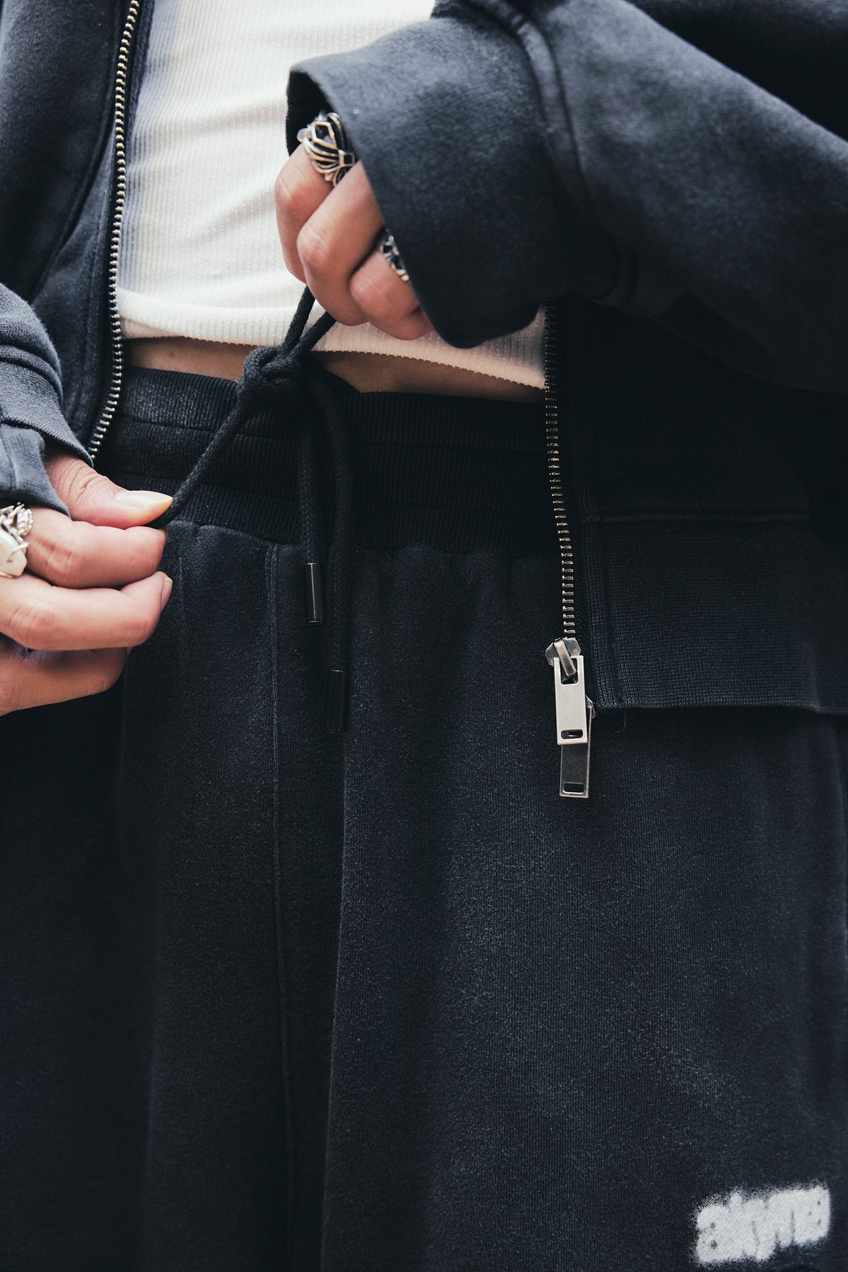 AKYNA Void sweatpants in faded black, image 7 of 7