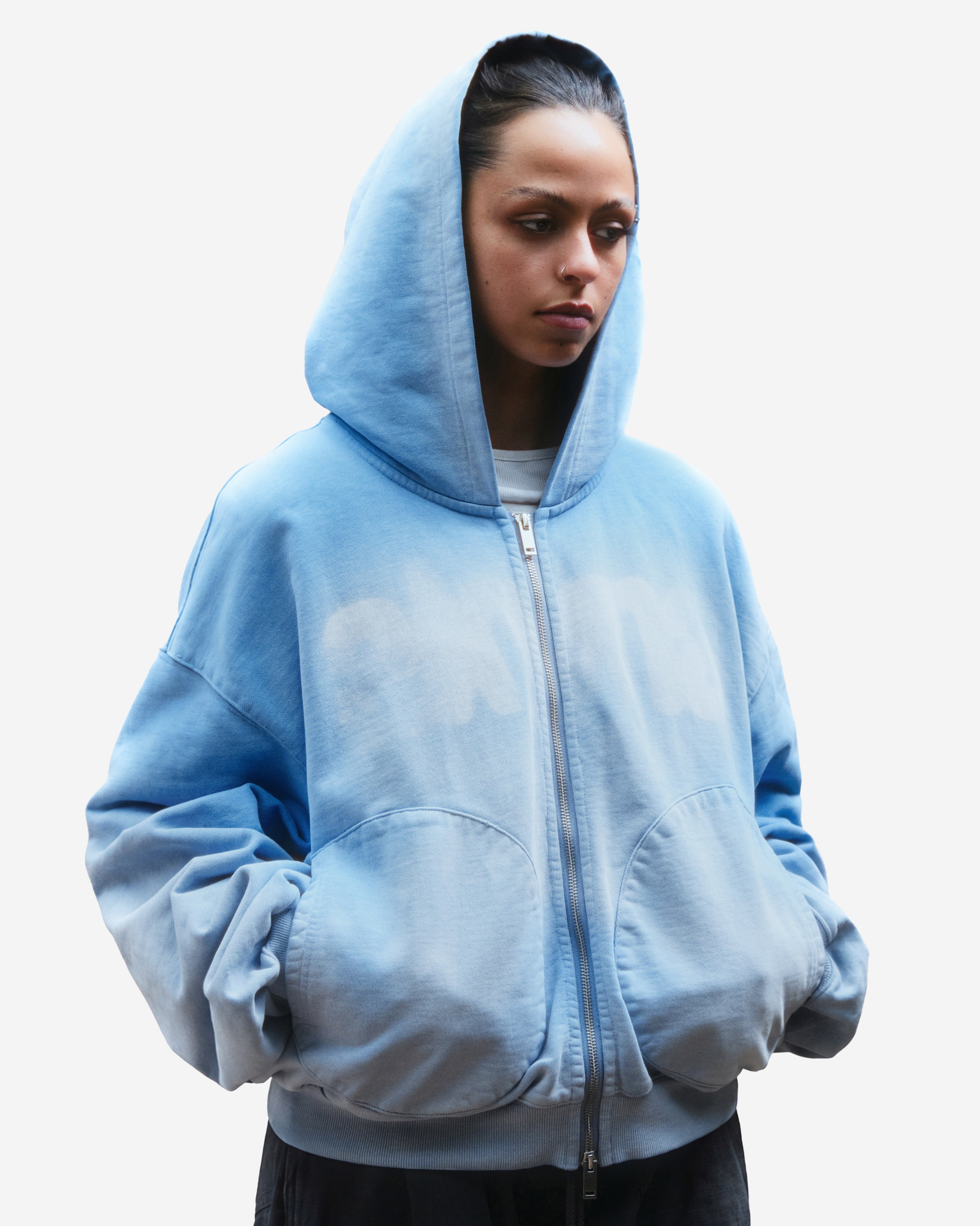Akyna "Cirrus" zip up hoodie (baby blue)