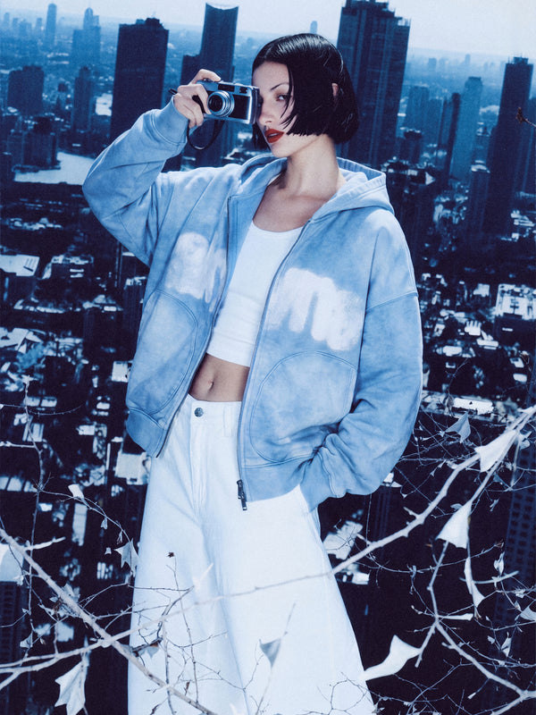 Akyna "Cirrus" zip up hoodie (baby blue)