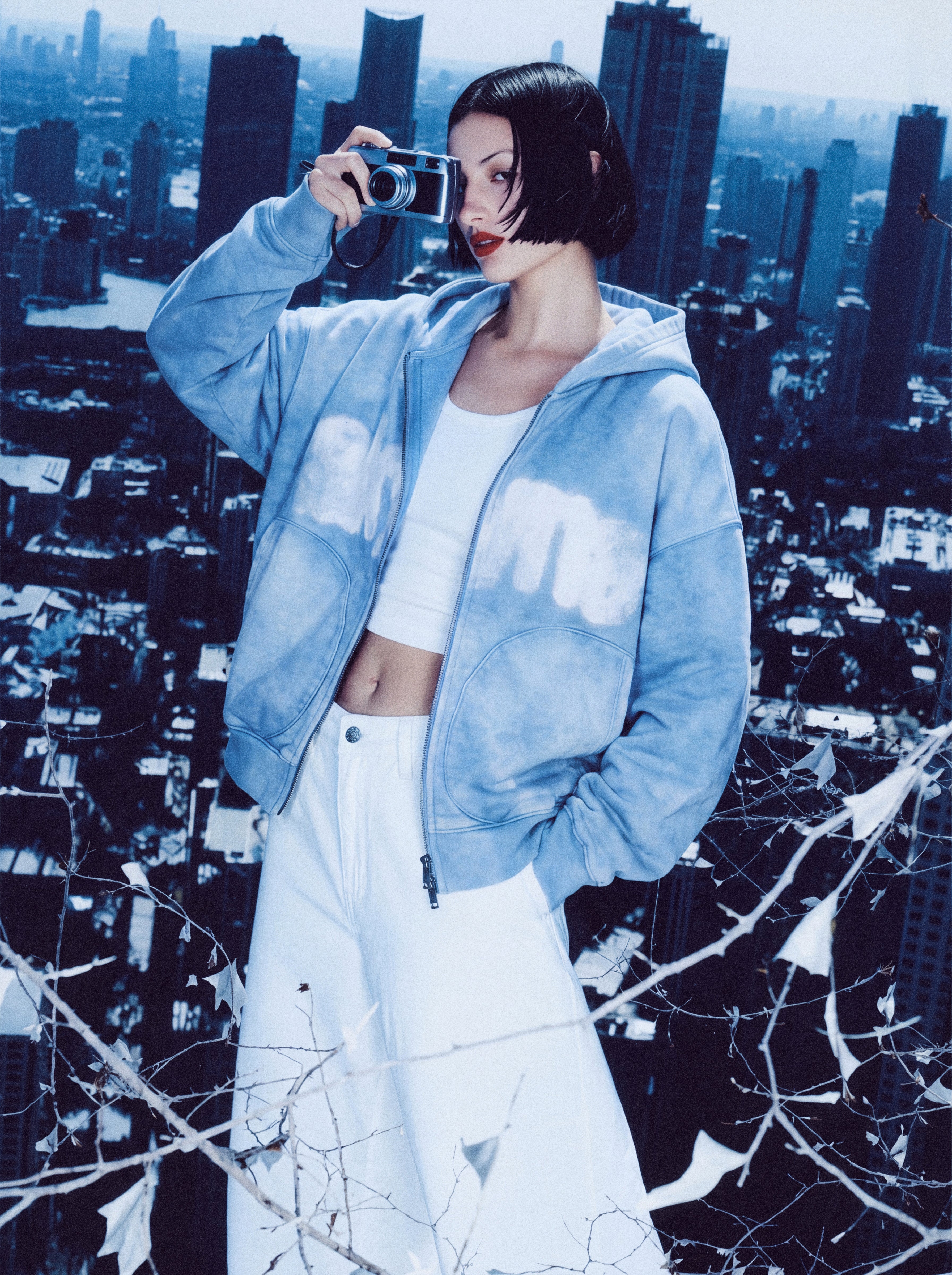 Akyna "Cirrus" zip up hoodie (baby blue)