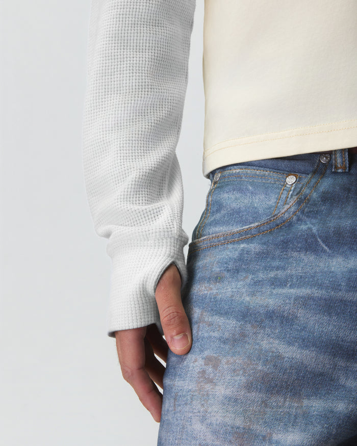 AKYNA Archives layered longsleeve with waffle-knit sleeves, image 5 of 5