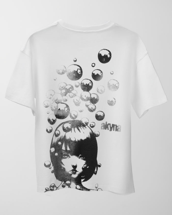 AKYNA Hormones tee in white with exposed seams, image 5 of 6