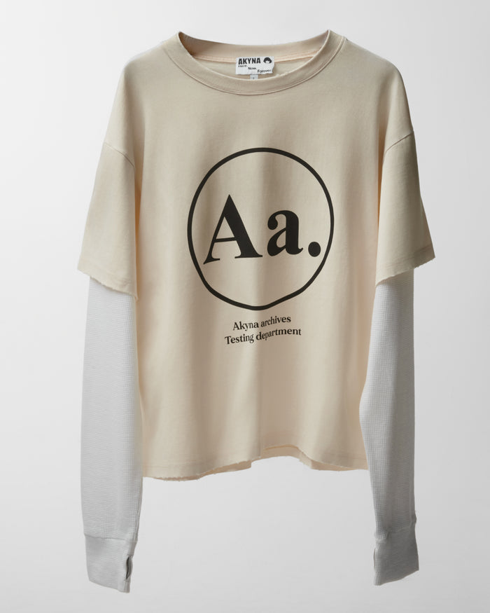 AKYNA Archives layered longsleeve with waffle-knit sleeves, image 4 of 5