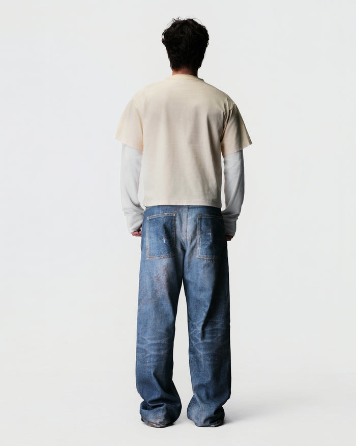 AKYNA Archives layered longsleeve with waffle-knit sleeves, image 3 of 5