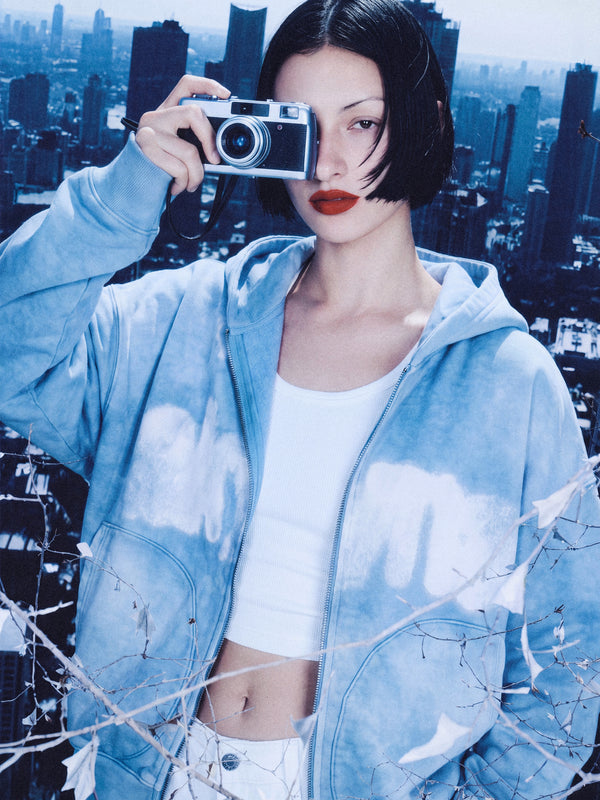 Akyna "Cirrus" zip up hoodie (baby blue)